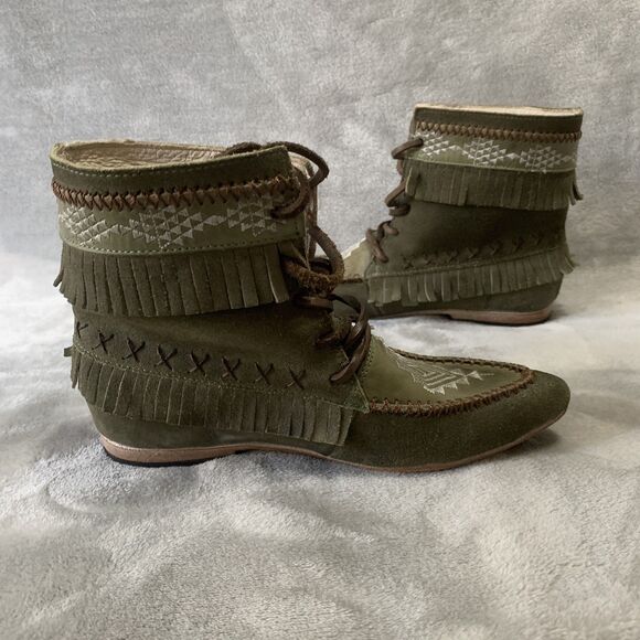 Freebird by Steven Tribe Boots Womens Size 6 Suede Embroidered Aztec Southwest - Picture 5 of 16
